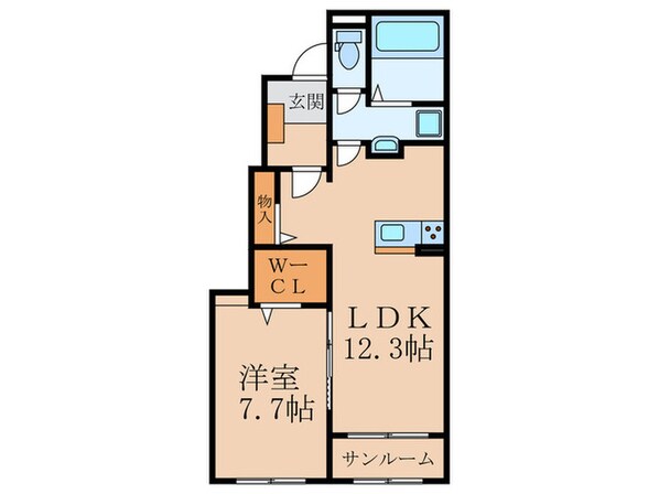 エヴァーグリーン直江Ａの物件間取画像